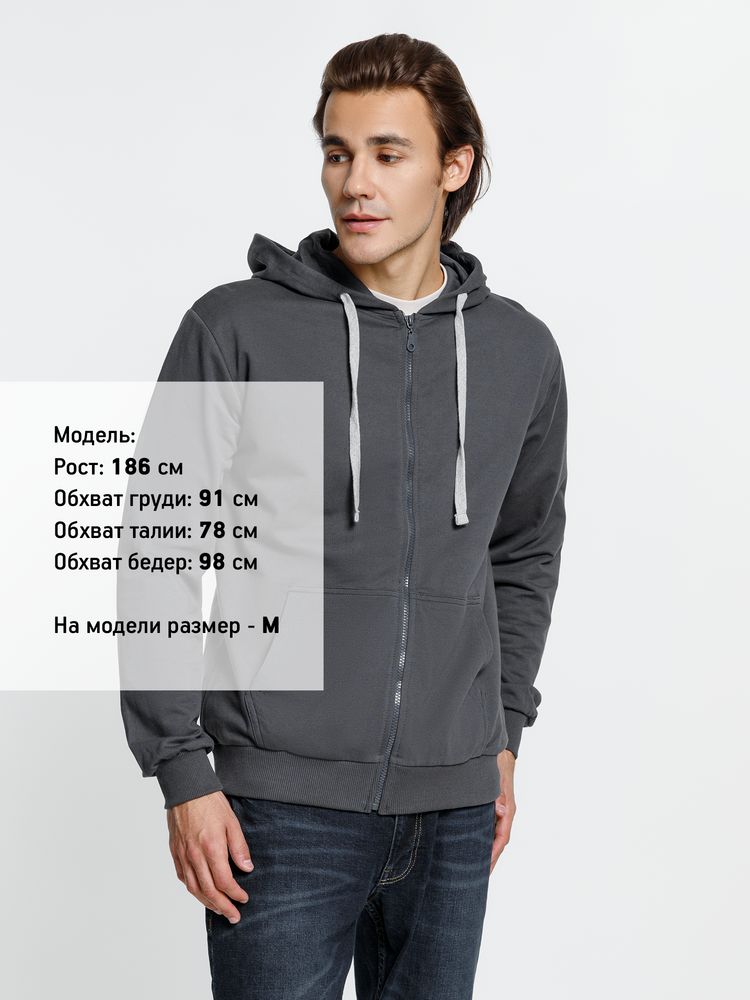 Толстовка на молнии с капюшоном Siverga, темно-серая (графит)-3