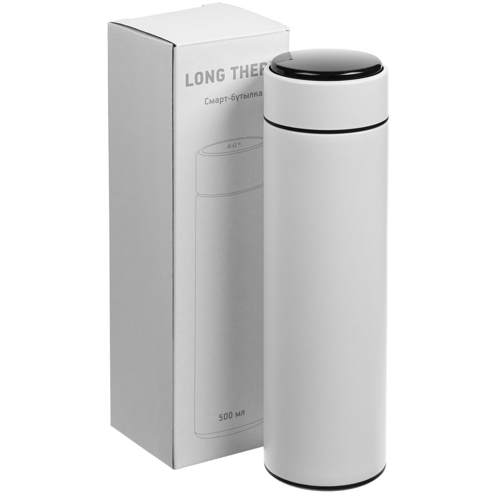 Смарт-бутылка с заменяемой батарейкой Long Therm, белая-5