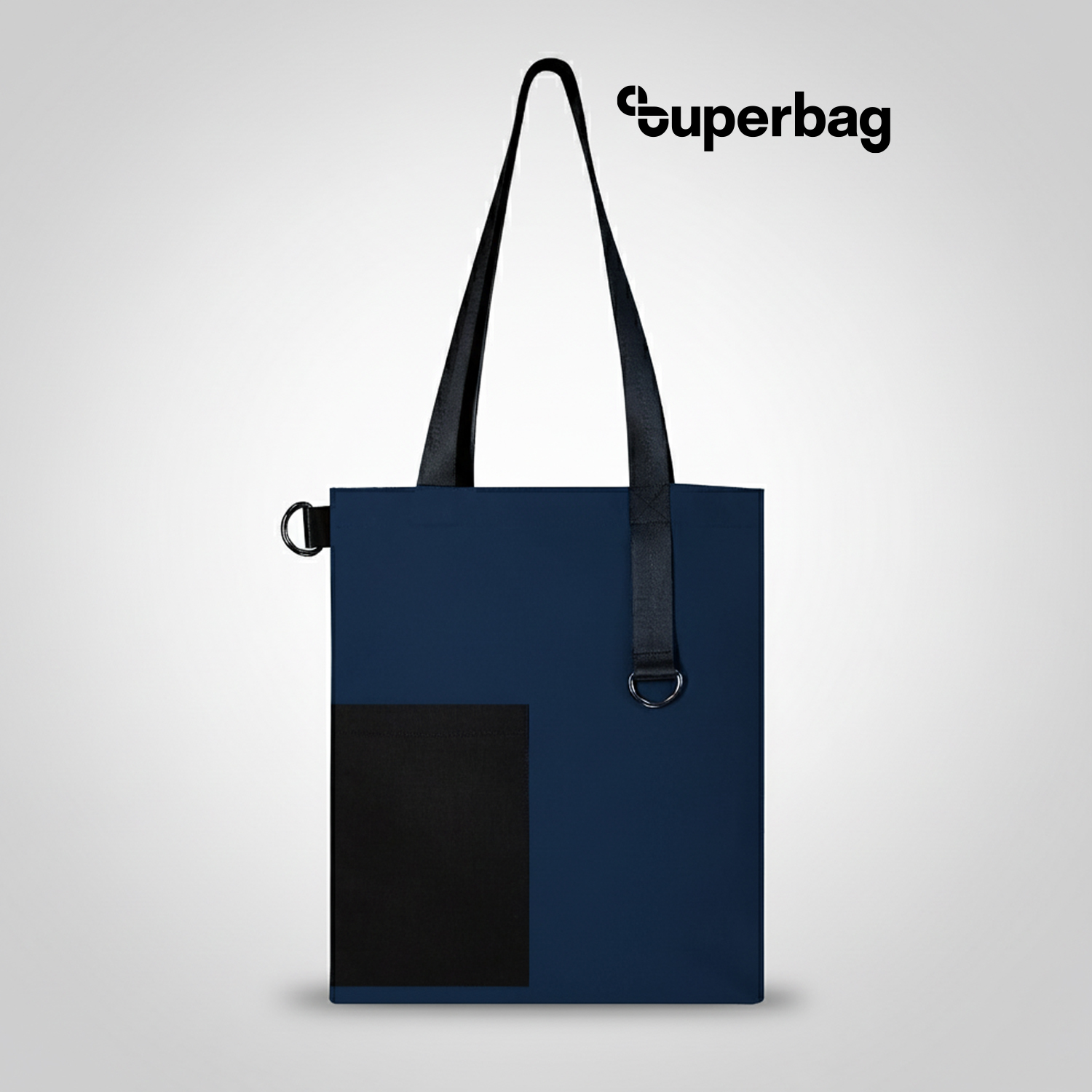Шоппер Superbag Color (темно-синий с чёрным)-0