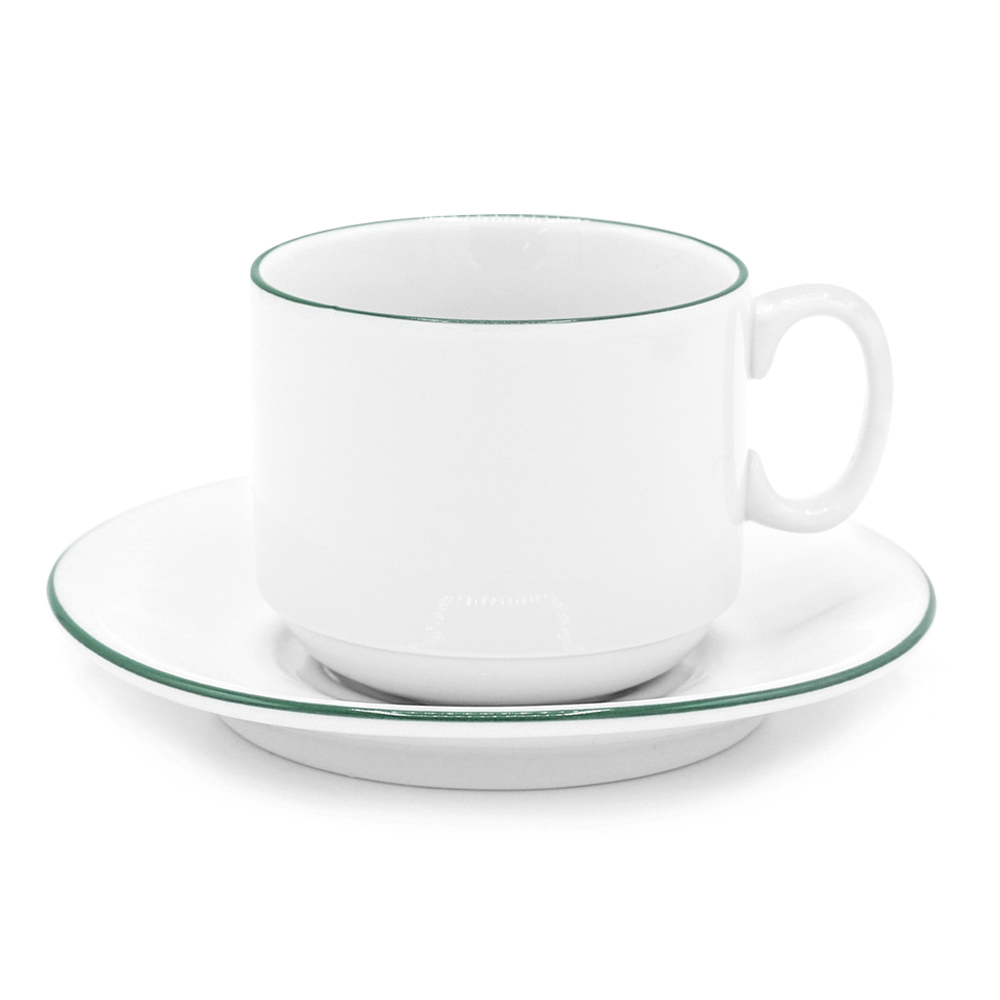 Чайная пара фарфоровая  220см³ экспресс Палитра, Зелёный-0