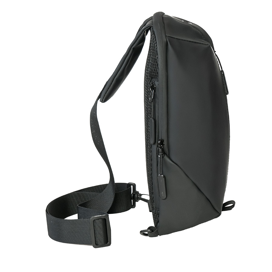 Сумка на плечо  водостойкая "Sling", чёрный, 33 х 18 х11 см, 100%  полиуретан, черный-4