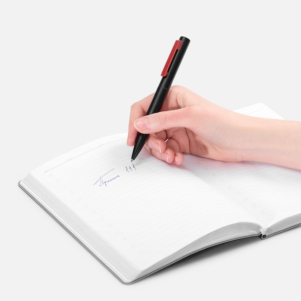 Ручка шариковая Inkolor, черная с красным-3
