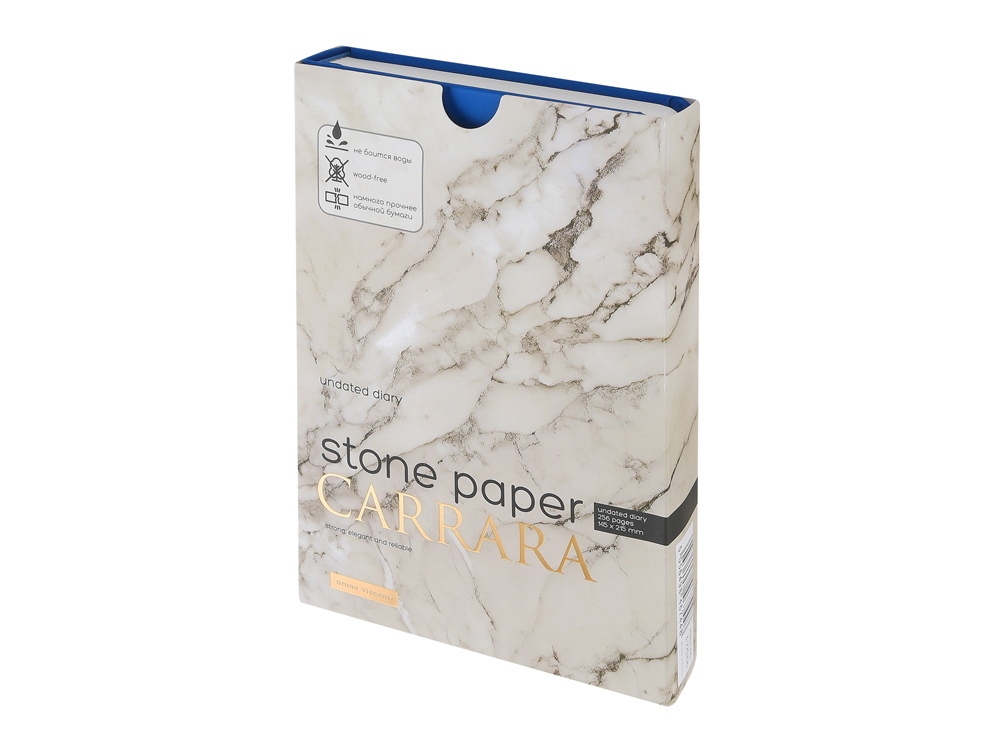 Ежедневник с каменной бумагой недатированный А5 Carrara, синий-8