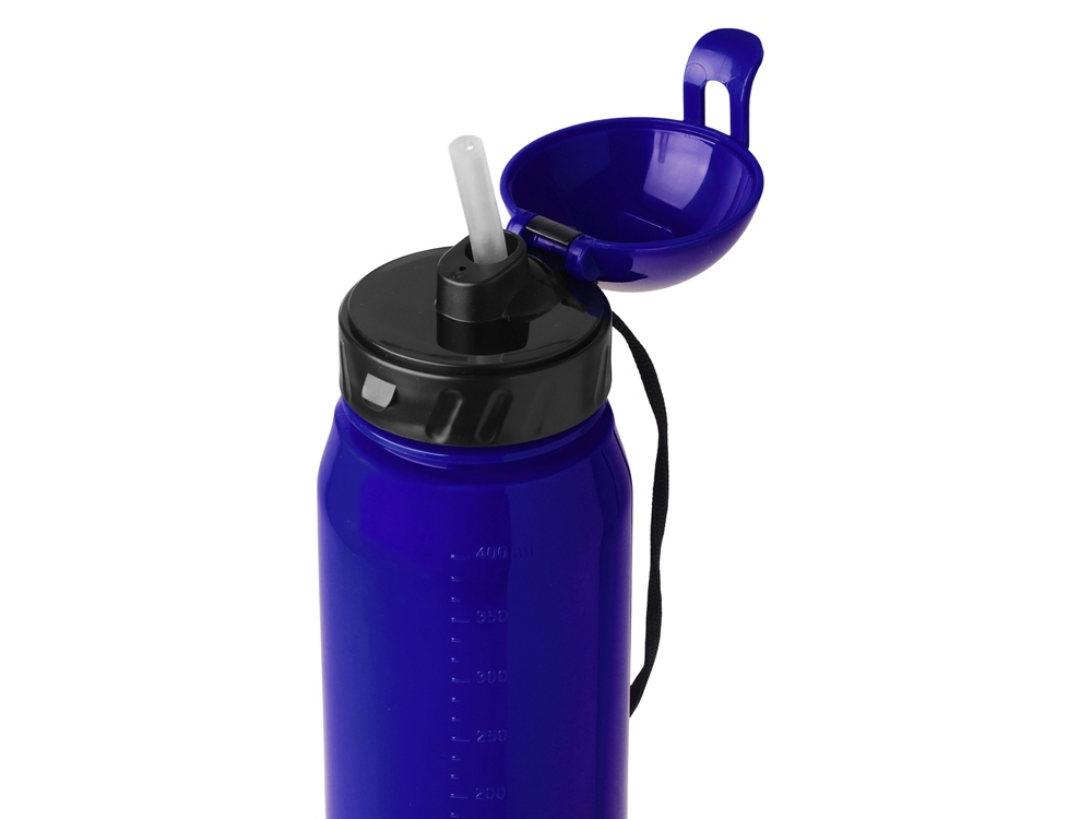 Бутылка для воды с трубочкой Little, 400 мл, синий-3