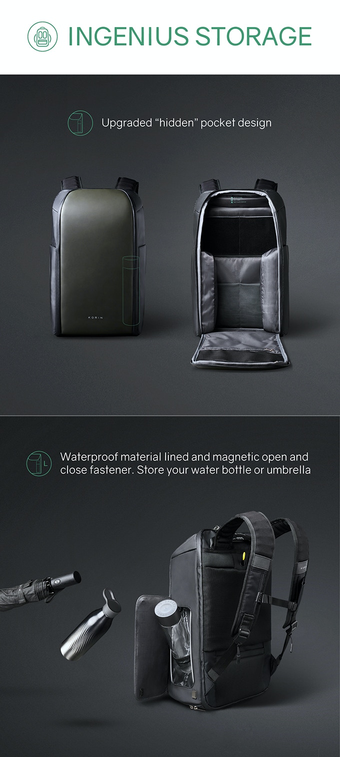 Рюкзак FlipPack 47х30х17 см, черный-12