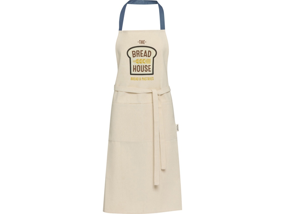 Nia фартук из переработанного хлопка плотностью 200 г/м² - Синий ледяной-4