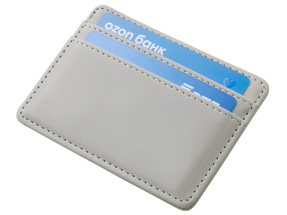 Картхолдер для двух карт и наличных денег с зажимом Crave, светло-серый-3