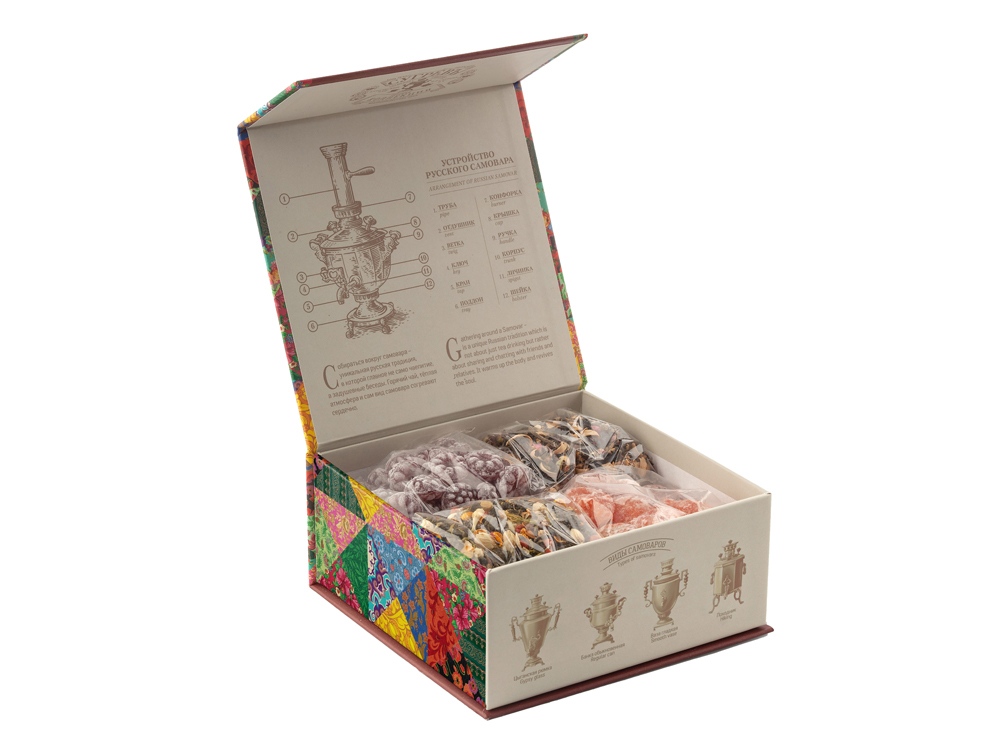 Подарочный набор c купажами чая и сладостями Весенние птицы-0