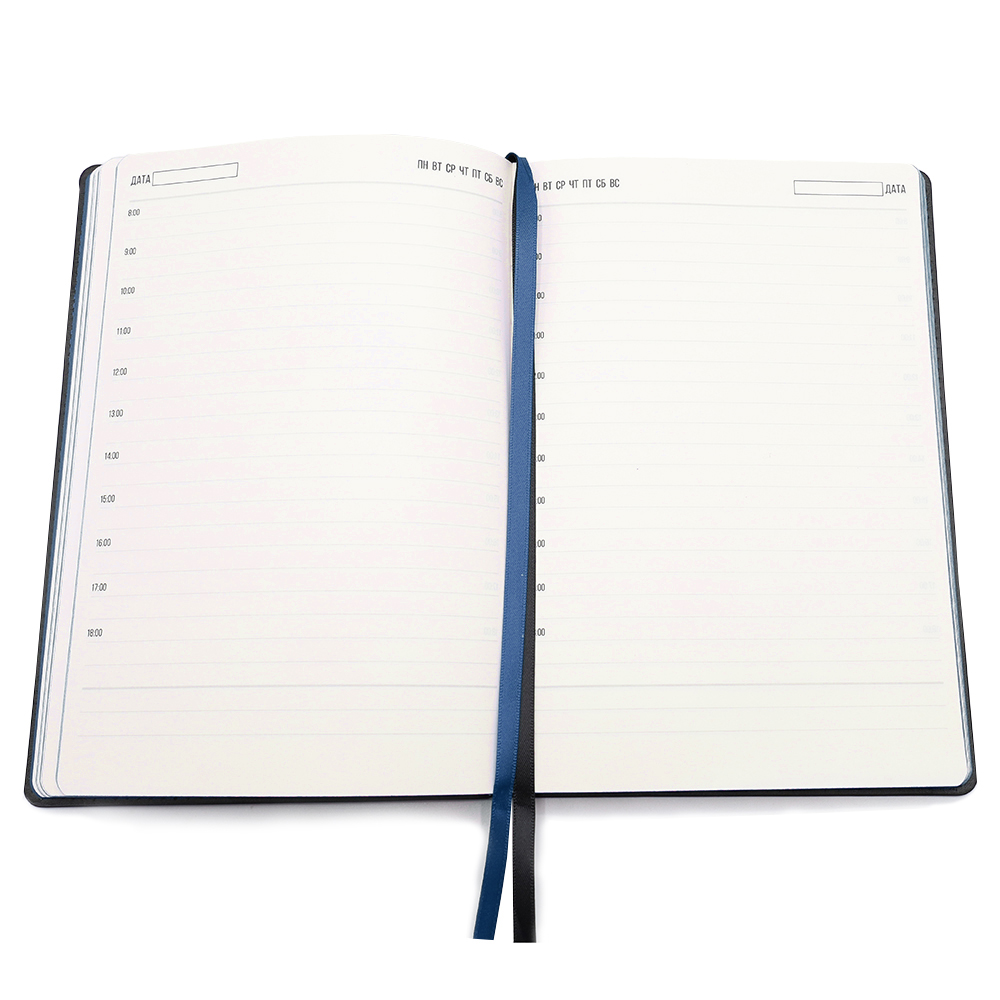 Ежедневник A5 недатированный Efemero в мягком переплёте, Черный/Темно-синий-1