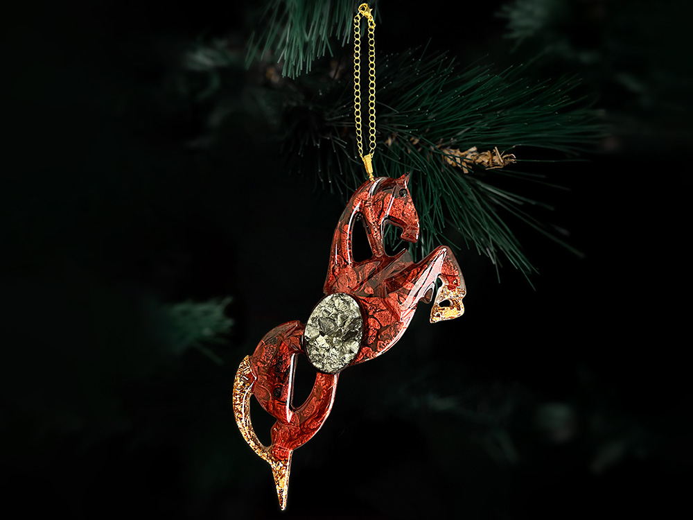 Елочные игрушки (Лошадь).Символы года Гранат-1