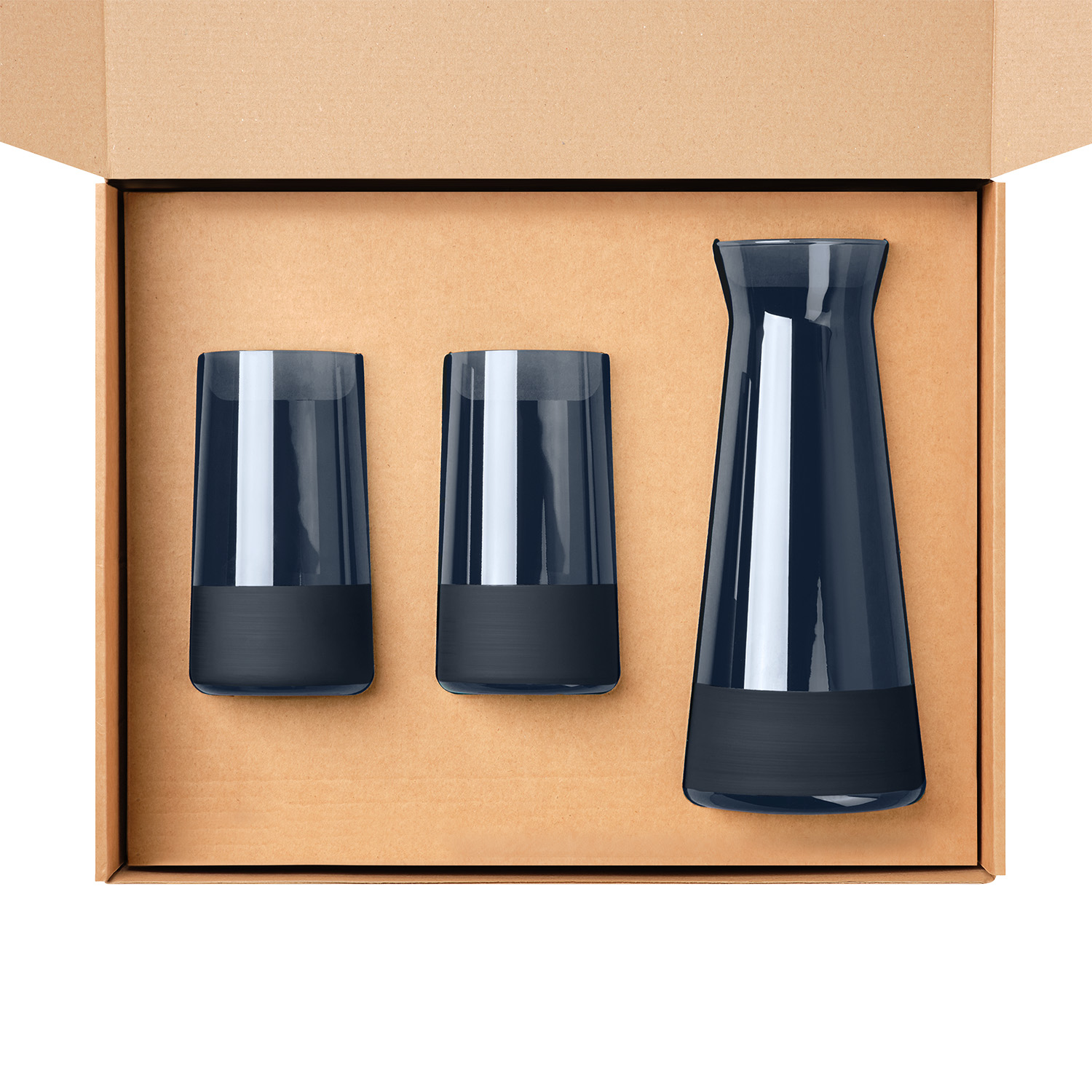 Подарочный набор декантер + 2 высоких стакана, Сапфир (Sapphire) синий-1