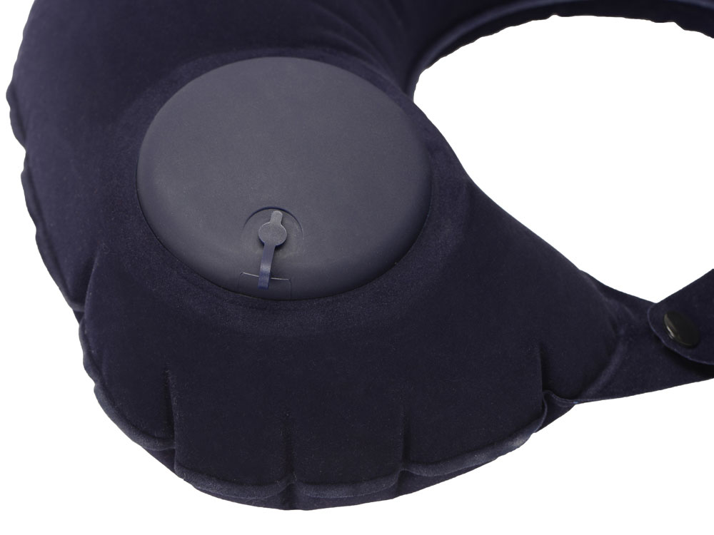 Подушка под шею с помпой Push, синий-2