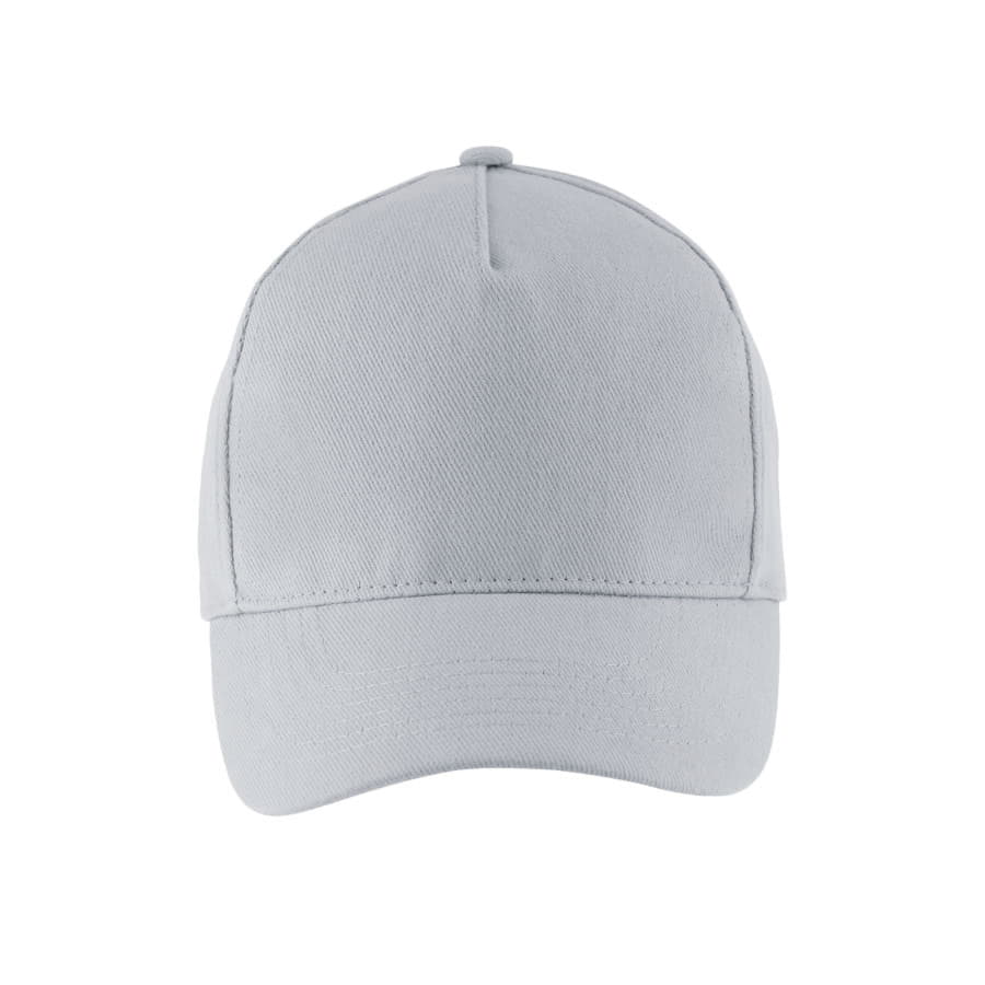Бейсболка LONG BEACH, 5 клиньев, металлическая застежка, светло-серый-2
