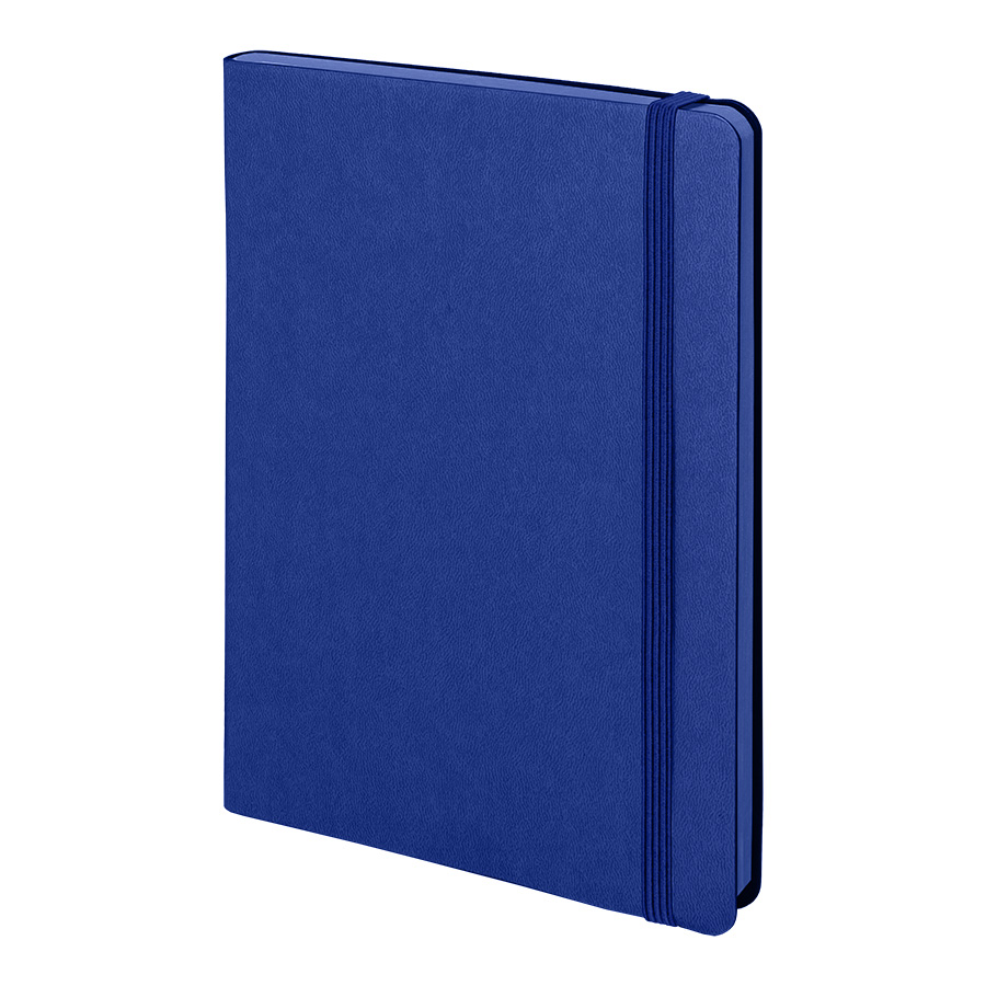 Бизнес-блокнот "RILY", формат А5,  синий, блок в точку, синий-0