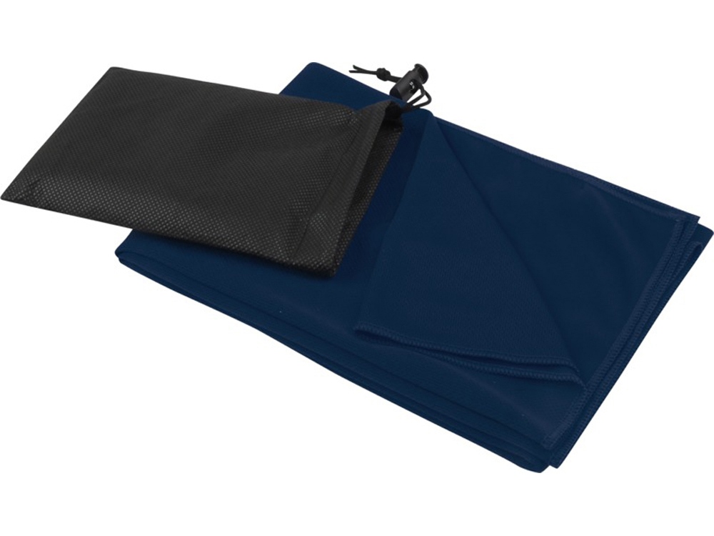 Lucas спортивное полотенце из переработанного полиэстера 50х100 см - Синий нэйви-0