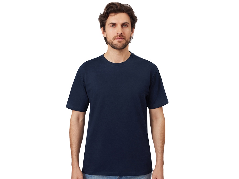 Футболка из френч терри Warsaw унисекс 220гр, темно-синий-1