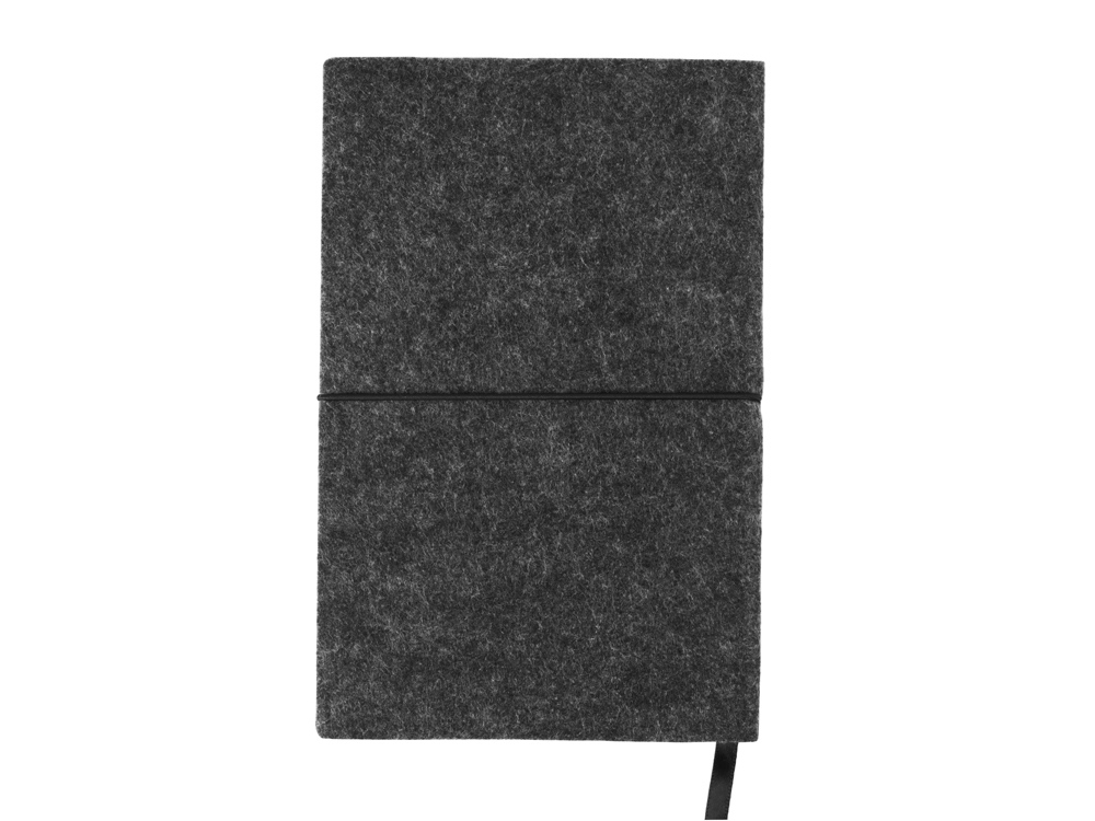Блокнот из RPET-фетра А5 Felt, гибкая обложка, 80 листов 70 гр/м2 белой бумаги, темно-серый-2