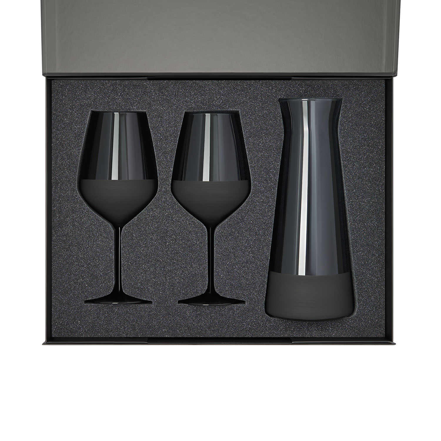 Подарочный набор декантер + 2 бокала для вина Блэк Эдишн (Black Edition) в черной коробке-1