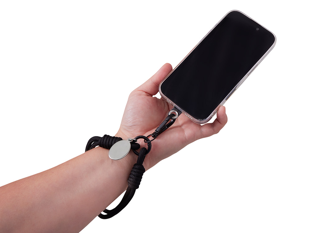 Брелок-браслет Bohemian c тканевым держателем для телефона, черный-2