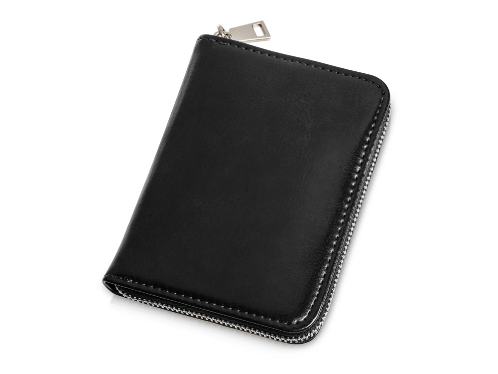 Картхолдер на молнии для 8 пластиковых карт с RFID защитой Fabrizio, черный-0