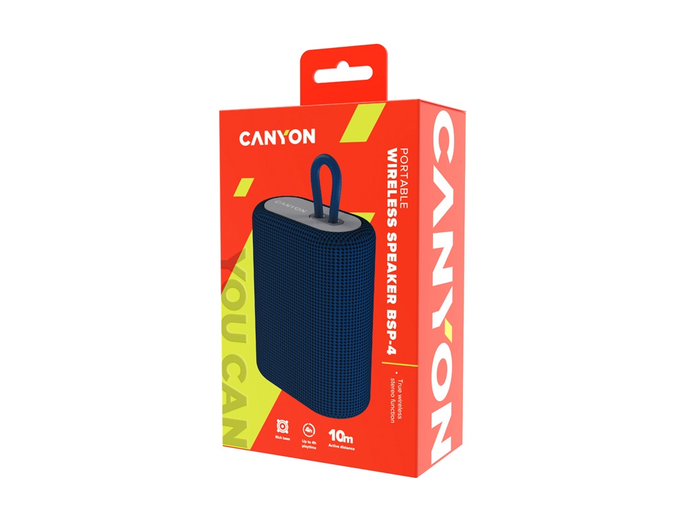 Портативная беспроводная колонка Canyon BSP-4, 5W, 1200mAh, синяя-5