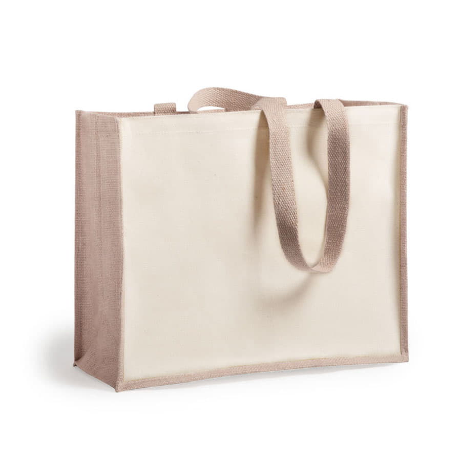 Большая сумка для покупок ROTIN из джута и хлопка, бежевый-1