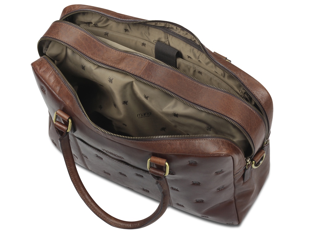 Сумка Mano Don Leon, натуральная кожа в коричневом цвете, 42 х 30 х 11,5 см-4