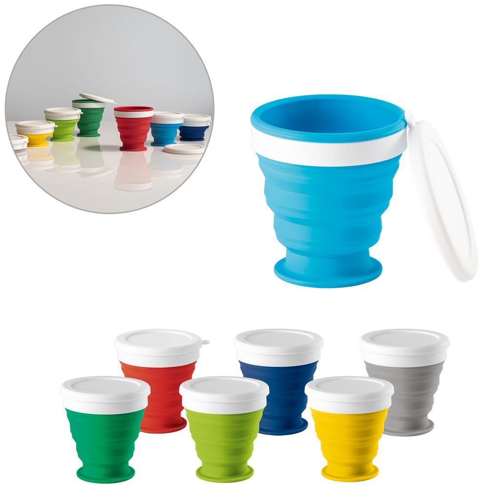 Складной стакан с крышкой Astrada, серый-3