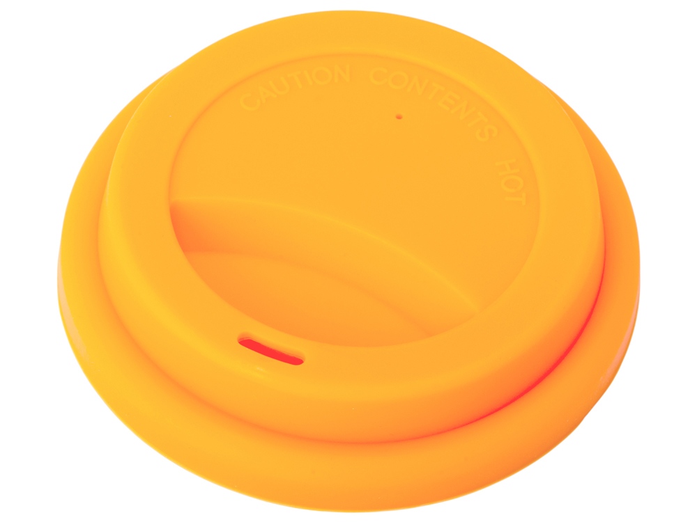 Стакан с силиконовой крышкой Cafe, оранжевый-2