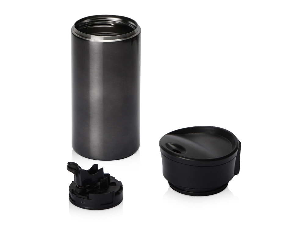 Вакуумная термокружка с кнопкой Upgrade, Waterline, тубус, матовая сталь-3