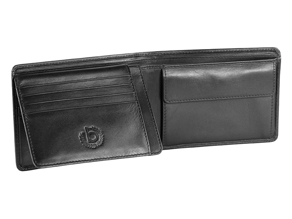 Портмоне BUGATTI Primo, чёрное, натуральная воловья кожа, 12,5х1х9 см-1