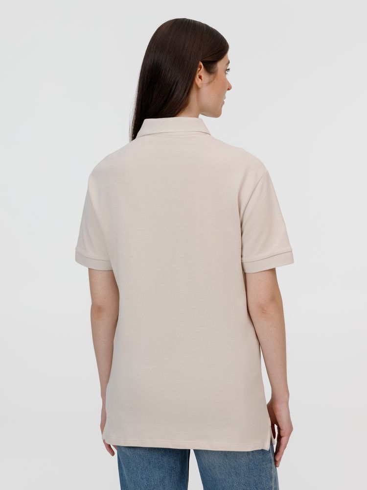 Рубашка поло унисекс Pacific, бежевая (льняная)-6