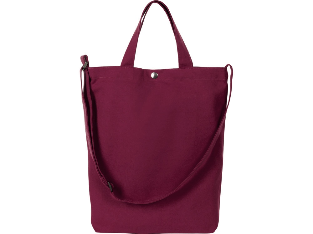 Сумка Helfer из хлопка на кнопке с регулирующейся лямкой, бордовый-2
