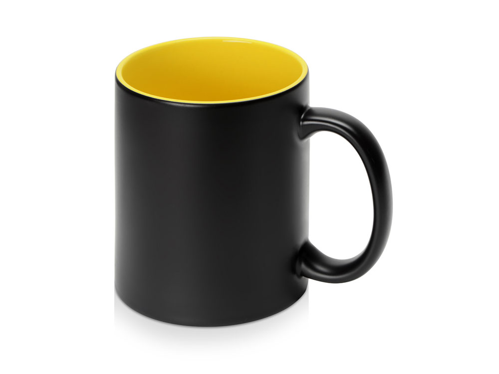 Кружка-хамелеон Surprise матовая, черный/желтый-0