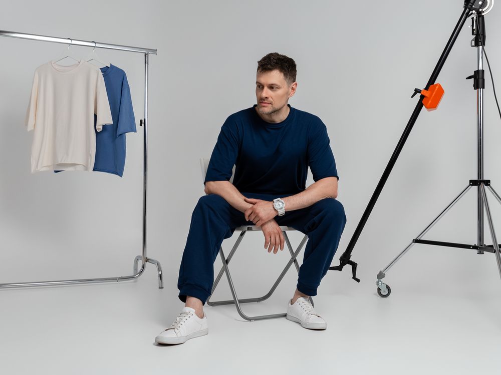 Футболка оверсайз Vozduh 2.0, темно-синяя-4