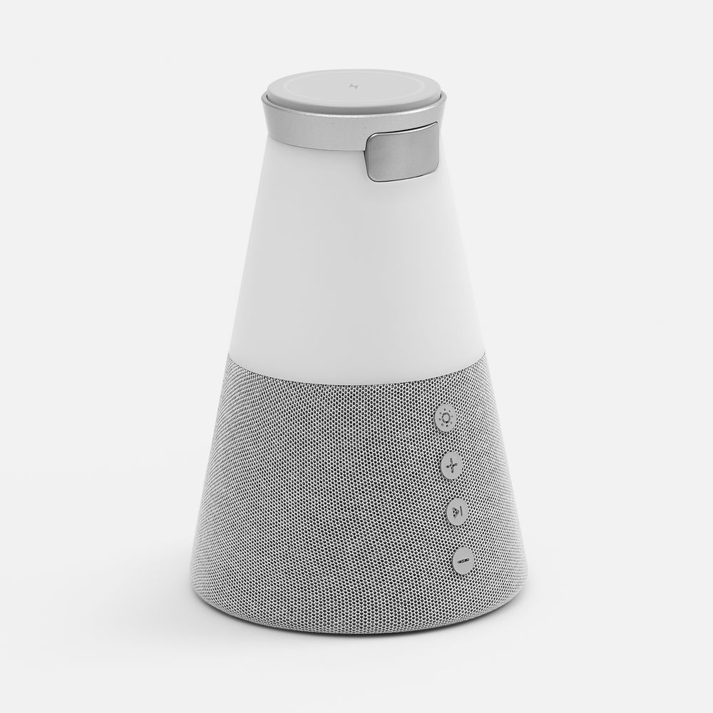 Bluetooth-колонка с беспроводной зарядкой и подсветкой Cone Sonance, серая-2