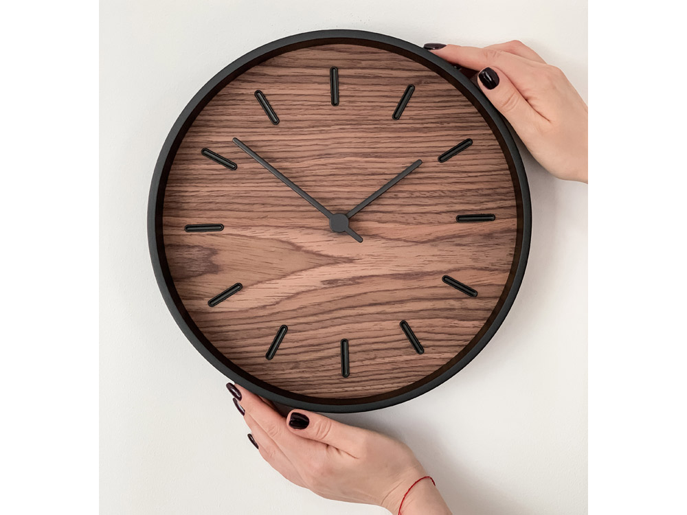 Часы настенные Tiger S, черный, орех-6