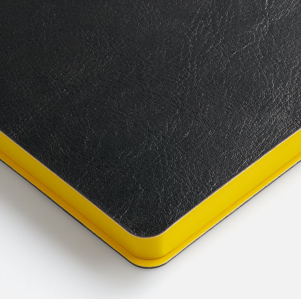 Ежедневник Doppio, недатированный, черный с желтым-3