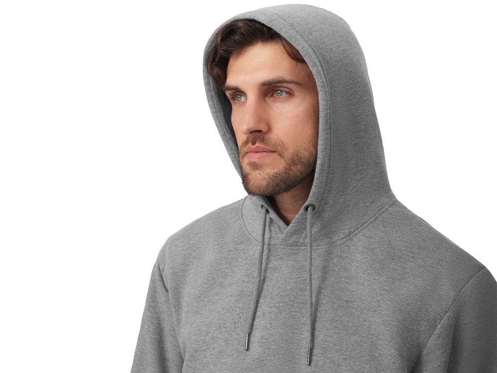 Толстовка с капюшоном оверсайз Lisbon унисекс, серый меланж-6