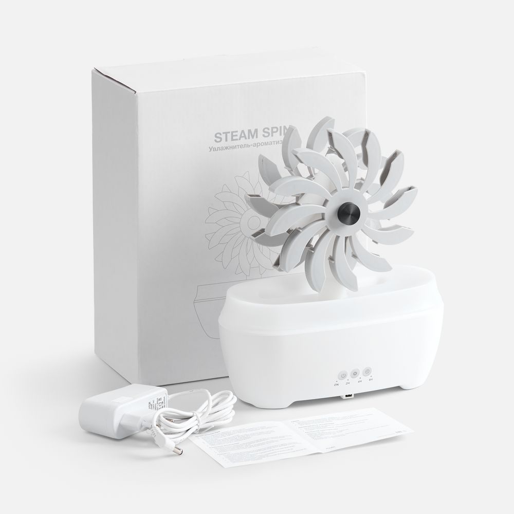 Увлажнитель-ароматизатор Steam Spin, белый с серым-2