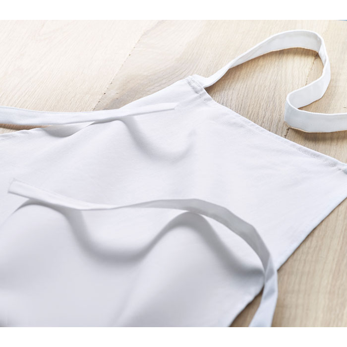 Кухонный фартук из хлопка, белый-4