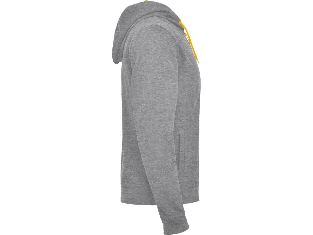 Толстовка на молнии Fuji, серый меланж/неоновый оранжевый-3