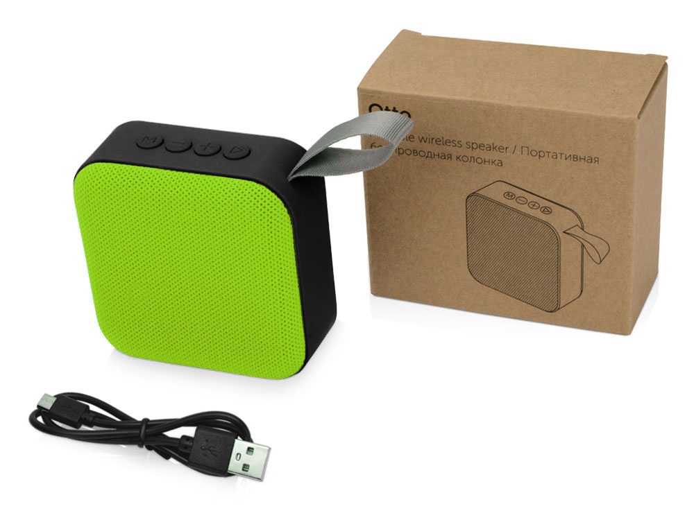 Портативная колонка Otto, зеленое яблоко/черный-5