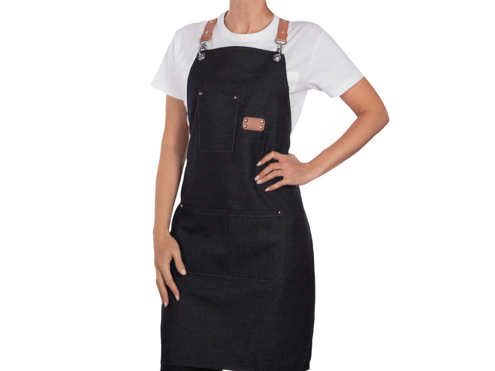 Джинсовый фартук с карманами Fry, черный-6