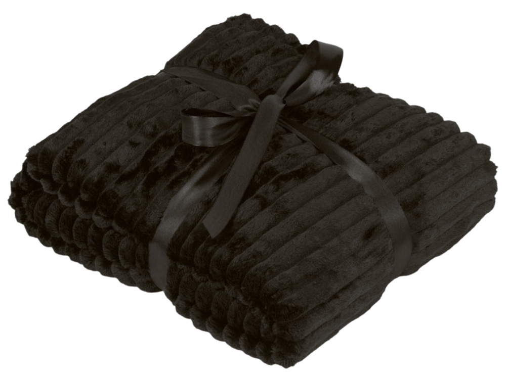 Плед Wave флисовый, черный-6