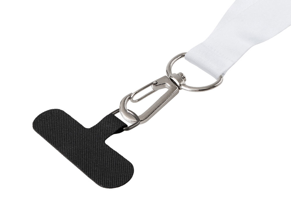 Ланъярд 2 см под сублимацию с трендовым карабином и узким держателем для телефона из ПЭ, серебристый-3
