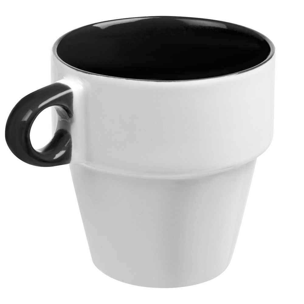 Набор из 4 кружек Inset с подставкой, черный-3