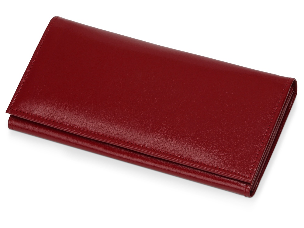 Портмоне дамское с отделениями для банкнот, кредитных карт и монет, красный-0