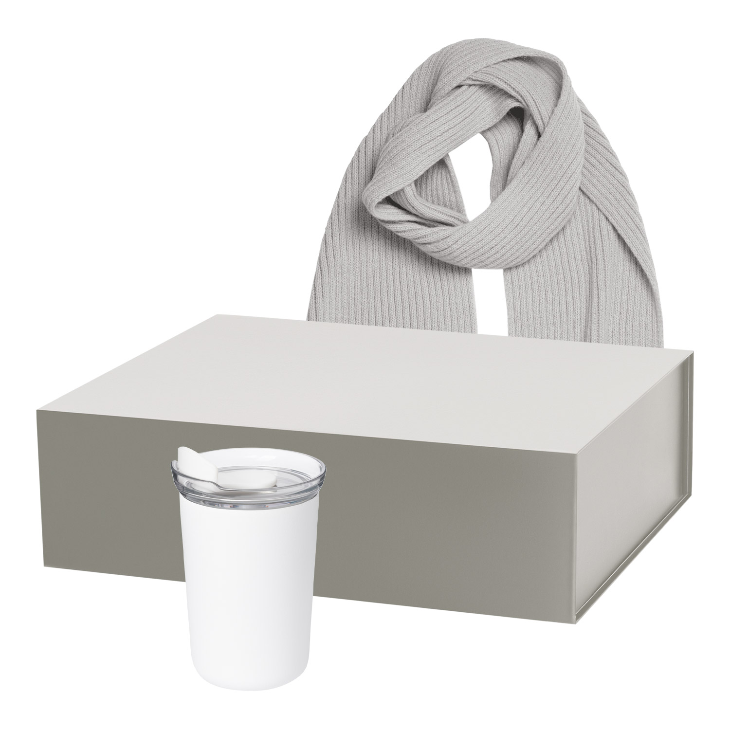 Подарочный набор Strada, Forges, белый (термокружка, шарф)-0