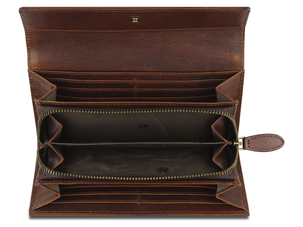 Кошелек Mano Don Leon, натуральная кожа в коричневом цвете, 19 х 10 см-5